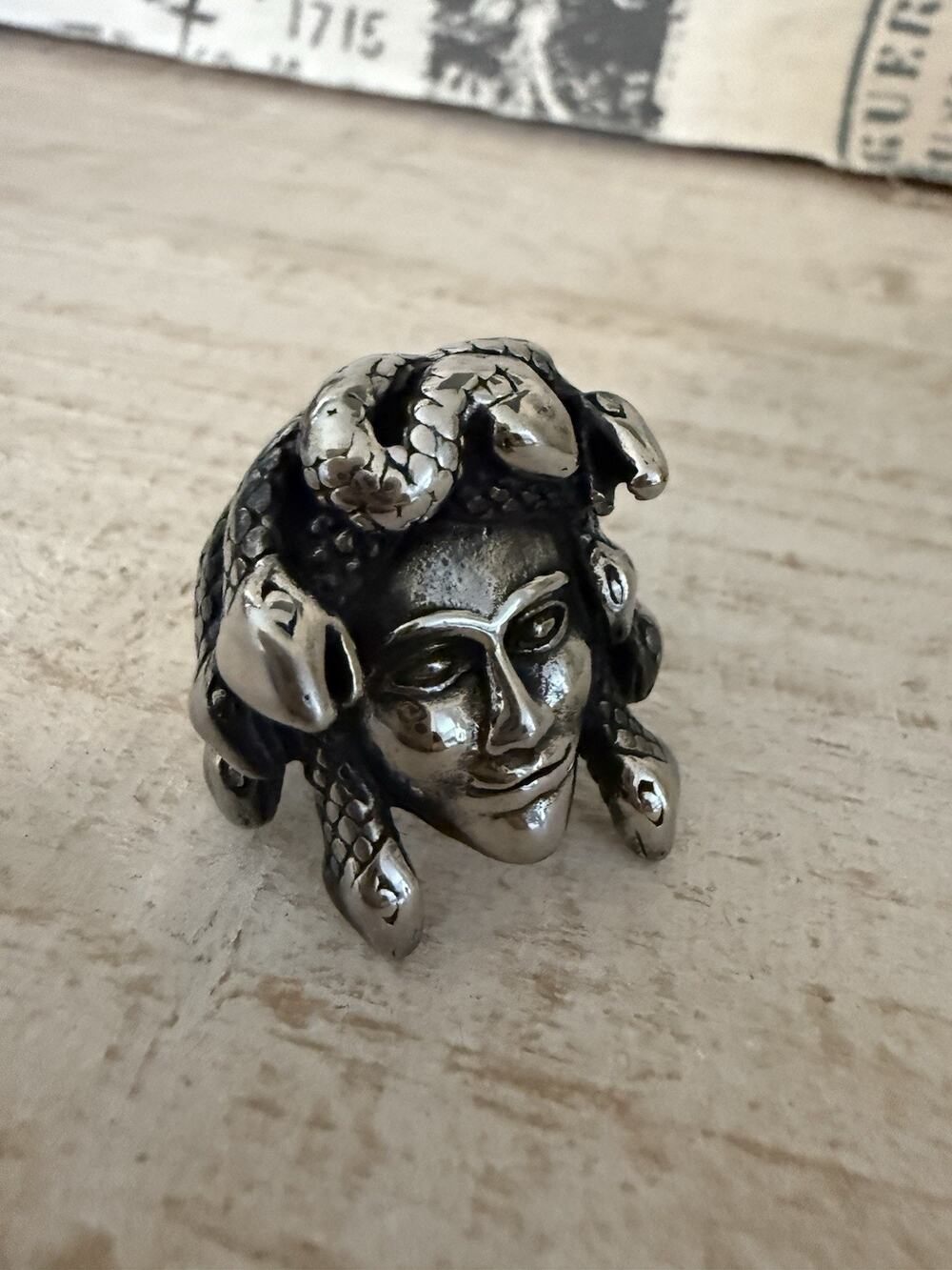 Vintage Titanium Steel Ring Medusa Head Ring JEWELRY COLLECTION accessory size 9